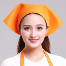 Waiter Men and Women Kitchen Work Turban Hat Triangle Scarf Chef Hat, Size:Adjustable(Orange Sticky Buckle)