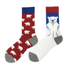 3 Pairs Trendy Asymmetric Fashion Medium Tube Colorful Skateboard Male Socks, Type:1982-4(EUR 39-46)