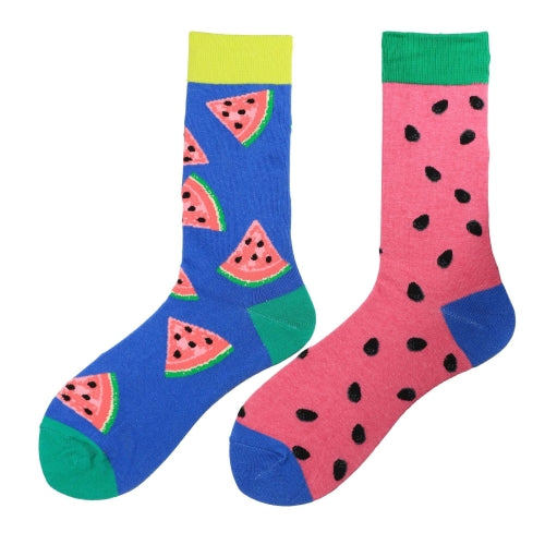 3 Pairs Trendy Asymmetric Fashion Medium Tube Colorful Skateboard Male Socks, Type:1982-8(EUR 39-46)