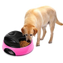 Pet Feed Wet Food Automatic Timing Feeder Cat can Soak in Water Dispenser(Pink)