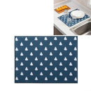 3 PCS Home Dining Mat Kitchen Countertop Tableware Draining Mat Drying Mat(Dark Blue Pine)
