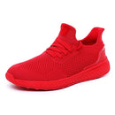 Flying Mesh Sports Shoes Casual Lightweight Running Shoes for Men, Size:46(Red)