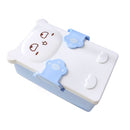 Cartoon Lovely Bento Boxes Double Layer Plastic Sandwich Lunch Box Microwave Oven Box for Kids(Blue)