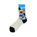 3 Pairs Colorful Geometric Men Tube Socks, Type:1957-9(EUR 39-46)