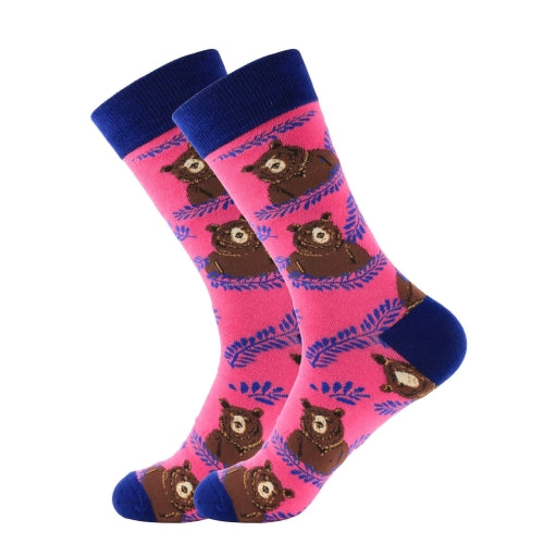 3 Pairs Autumn And Winter Colorful Animal Series Men And Women Casual Cotton Socks, Type:4(EUR 37-45)