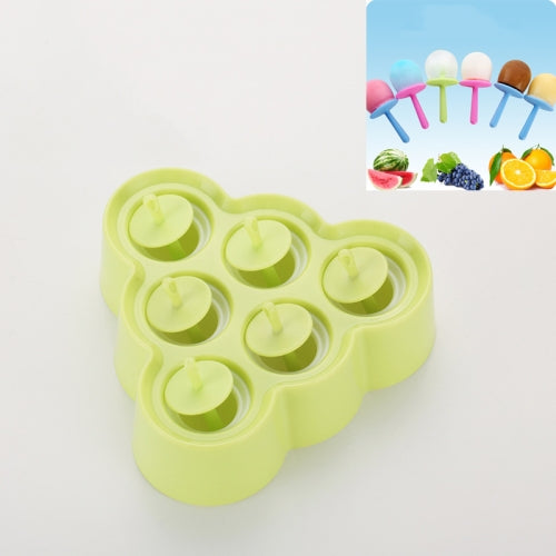 Mini DIY Creative Popsicle Mould Environmentally Friendly Silicone Ice Cube Ice Cream Mould, Style:Triangle(Green)