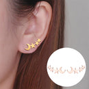 Simple Moon Star Stud Earrings for Women Birthday Gift Jewelry(Rose Gold )