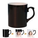 Creative Gift Personality Thermal Transfer Magic Cup Color Change Cup Ceramic Tea Cup Black Ear Handle Smooth