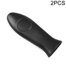 2 PCS Silicone Pot Holder Handle Anti Slip Cover for Kitchen Thick Soft Pot Handle(Black)