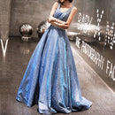 Noble and Slim Banquet Host Dress Starry Evening Dress, Size:S(Starry 415)