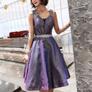 Noble and Slim Banquet Host Dress Starry Evening Dress, Size:L(Starry 414)