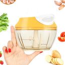 2 PCS Multi-function Cooking Machine Food Mixer Manual Ice Crushers Kitchen Tools Wire Cutter Garlic Mud Cutter(Yellow)