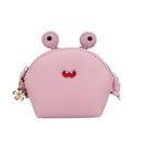 Baby Girl Crossbody Bag Mini Crab Small Zipper Cute for Money Coin Bag(Pink)