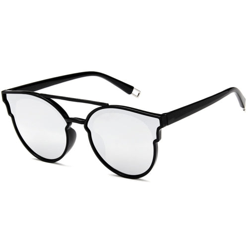 Cat Eye Women Retro Sunglasses Lady Eyewear(Black+White)