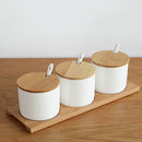 2 sets Simple Life Creative Ceramics Kitchen Food Containers Organizer Jars For Spices Sugar-bowl Condiment Box Kitchen Storage Bottl