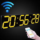 Creative LED Digital Wall Clock Multi-function WIFI Clock, Style:6 Bit Sealed Box WIFI(Gold)