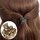 Women Retro Butterfly Hair Claw Clip Headband(Coffee)