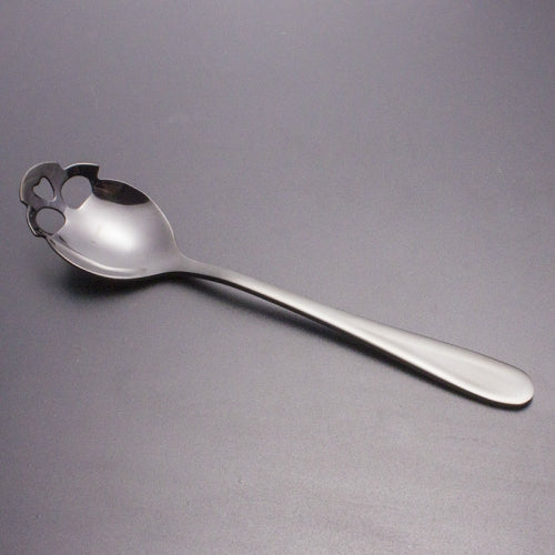 2 PCS Stainless Skull Shape Ice Cream Tea Spoons Kitchen Tools Food Drade Tea Coffee Milk Spoon Titanium Black