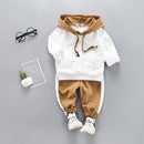 2 in 1 Spring and Autumn Boys Casual Clothing Set Back Lettering Pattern Hooded Sweater + Trousers, Height:90cm(White)