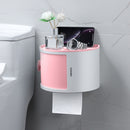 OUSUWO Can Be Superimposed Cosmetic Storage Box Desktop Makeup Table Finishing Box Wall Hanging Roll Paper Tube, Color:Pink 1 Layer