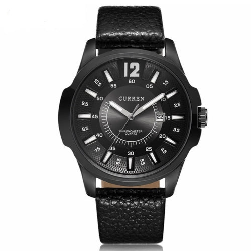 CURREN 8123 Sports Quartz Watch for Men(black case black face)