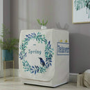 Cartoon Cotton and Linen Drum Roller Washing Machine Dust Cover, Size:83x60x60cm(Blue Flower)