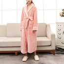 Female Couple Models Thick Warm Long Paragraph Large Size Terry Cloth Bathrobe, Size:M(Orange Powder)