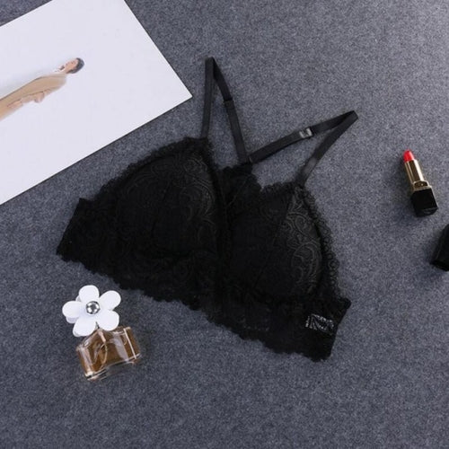 Sexy Lace Y Shape Strap Bra Women Seamless Bra, Cup Size:One Size(Black)