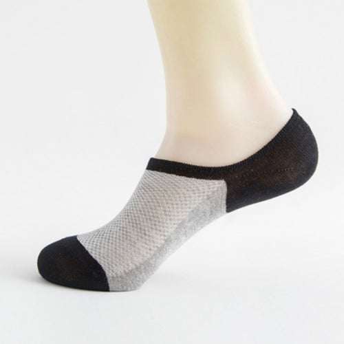 3 Pairs Mesh Breathable Invisible Deodorant Sweat Socks, Size:One Size(Black + Light Grey)