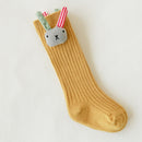 Autumn And Winter Cute Creative Cartoon Doll Children High Knee Stocks, Style:Yellow Rabbit(S)