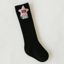 Autumn And Winter Cute Creative Cartoon Doll Children High Knee Stocks, Style:Black Pentagram(S)