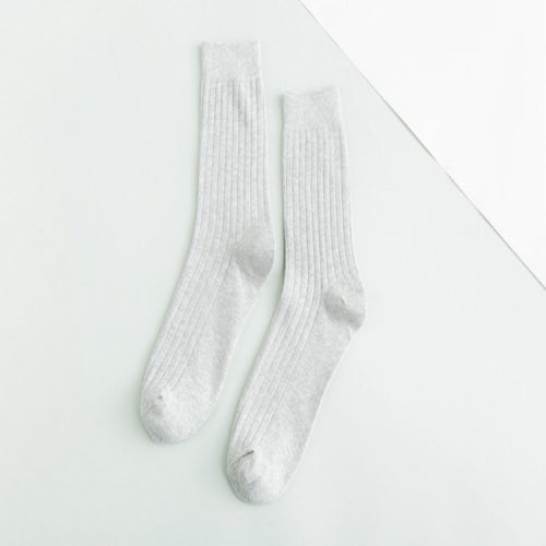 3 Pairs Men Sports Tube Solid Trendy Socks, Color:Light Grey(One Size)