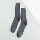 3 Pairs Men Sports Tube Solid Trendy Socks, Color:Dark Grey(One Size)