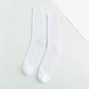 3 Pairs Men Sports Tube Solid Trendy Socks, Color:White(One Size)