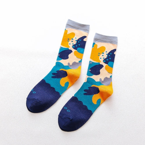 3 Pairs Autumn And Winter Unisex Underwater World Series Fashion Trendy Cotton Tube Socks, Type:1(EUR 36-44)