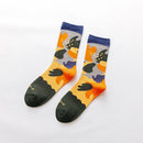 3 Pairs Autumn And Winter Unisex Underwater World Series Fashion Trendy Cotton Tube Socks, Type:6(EUR 36-44)
