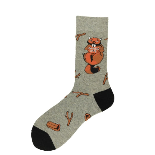 3 Pairs Autumn Personality Animal Colorful Skates Tube Male Socks, Type:1931-4(EUR 39-46)