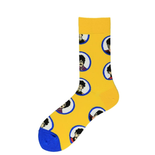 3 Pairs Men Cotton Color Stitching Mid Tube Socks, Type:1934-2(EUR 39-46)