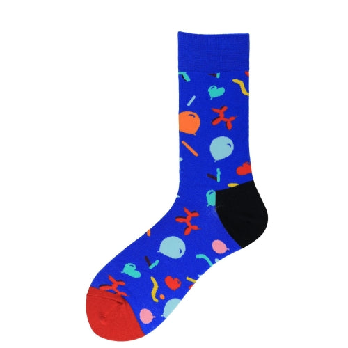 3 Pairs Men Cotton Color Stitching Mid Tube Socks, Type:1934-6(EUR 39-46)