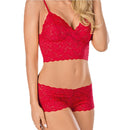 3PCS Sexy Lace Ladies Underwear Bra And Panty Set, Size: XXXXL(Red)