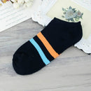 Casual Short Striped Breathable Soft Thin Men Socks Cotton Ankle Sock Sports Socks(Black)