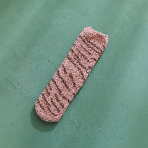 3 Pairs Women Leopard Print Coral Fleece Tube Socks, Type:6(EUR 36-40)