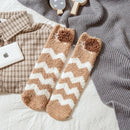3 Pairs Cartoon Animal Ears Plus Velvet Coral Velvet Female Socks, Type:1(EUR 36-40)
