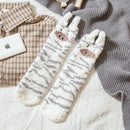 3 Pairs Cartoon Animal Ears Plus Velvet Coral Velvet Female Socks, Type:4(EUR 36-40)