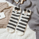 3 Pairs Cartoon Animal Ears Plus Velvet Coral Velvet Female Socks, Type:5(EUR 36-40)