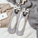 3 Pairs Cartoon Animal Ears Plus Velvet Coral Velvet Female Socks, Type:6(EUR 36-40)