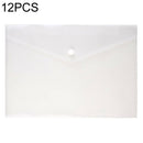 12 PCS A4 Clear Document Bag Paper File Folder Stationery School Office PP Case(Transparent)