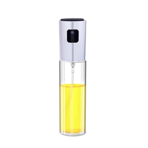 Kitchen Glass Olive Oil Spray Bottle Vinegar Oil Sprayer Seasoning Bottle(Silver)