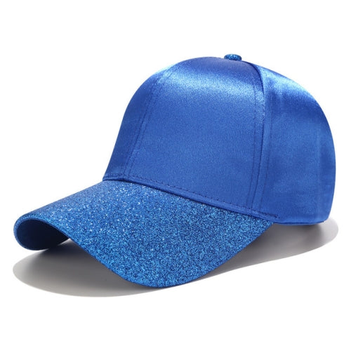 Fashion Solid Color Satin Shiny Surface Adjustable Ponytail Hat Baseball Cap(Royal Blue)