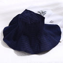 Ladies Foldable Portable Breathable Empty Top Hat Outdoor Sun Beach Hat(Navy Blue)